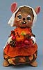 Annalee 6" Pilgrim Girl Mouse with Fall Spray 2017 - Mint - 351217