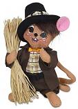 Annalee 6" Pilgrim Boy Mouse with Straw 2024 - Mint - 361224