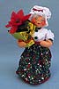 Annalee 9" Mrs Berry Santa Holding Poinsettia - Mint - 400409