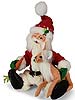 Annalee 9" Christmas Swirl Santa & 5" Fawn 2019 - Mint - 410119