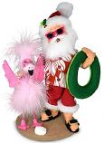Annalee 9" Sunny Santa with Flamingo 2021 - Mint - 411021