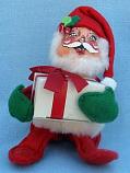 Annalee 5" Santa with Gift Box - Mint - 452082gift