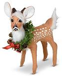 Annalee 5" Holiday Cheer Fawn with Wreath 2021 - Mint - 460021