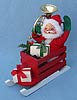 Annalee 7" Santa in Sleigh with French Horn - Closed Eyes - Mint - 502582x