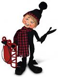 Annalee 9" Winter Woods Elf with Sled 2022  - Mint - 510722