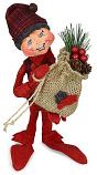 Annalee 9" Plaid & Pine Elf 2024 - Mint - 510724