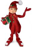 Annalee 14" Red Christmas Whimsy Elf with Gift 2020 - Mint - 511020