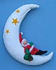 Annalee 7" Santa on White Felt Moon - Mint / Near Mint - 520083x