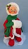 Annalee 7" Mrs Santa with Muff - Flannel - Open - Eyes 1994 - Mint  - 521594ox