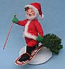 Annalee 7" Santa with Snowshoes & Tree - Excellent - 524394