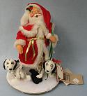 Annalee 10" Puppies for Christmas Santa - Excellent - 539196a