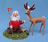 Annalee 10" Hole in One Golfing Santa with Reindeer - Mint - 540591b