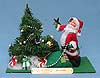 Annalee 10" Santa Trimming Lighted Tree Vignette - Closed Eyes - Mint / Near Mint - 540687x