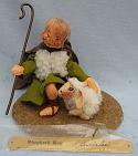 Annalee 10" Nativity Shepherd Boy and Lamb with Signed Plaque - Excellent - 542289a