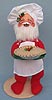 Annalee 12" Chef Santa Holding Pie - Closed Eyes - Mint  - 549292x