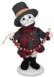 Annalee 9" Plaid & Pine Snowman 2024 - Mint - 560124