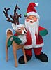 Annalee 12" Santa Hugging 12" Reindeer - Mint - 571206