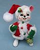 Annalee 6" Ribbon Santa Mouse Holding Bell - Mint - 600010