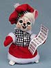 Annalee 6" Caroller Girl Mouse with Sheet Music 2014 - Mint - 600514