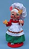 Annalee 6" Chef Girl Mouse - Mint - 600708