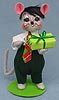 Annalee 6" Cheery Boy Mouse Holding Gift 2014 - Mint - 600814