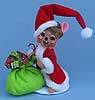 Annalee 6" Jolly Lolli Santa Mouse with Sack 2015 - Mint - 600815