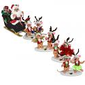 Annalee 5" Santa Mouse in Sleigh & 8 Reindeer 2020 - Mint - 610020-612320