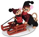 Annalee 5" & 3" Winter Woods Sledding Mice 2021 - Mint - 610021