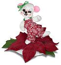 Annalee 3" Playful Poinsettia Mouse 2023 - Mint - 610023