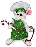 Annalee 5" Candy Cane Stripes Chef Mouse 2022 - Mint - 610722