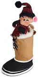 Annalee 6" Winter Woods Snow Boot Mouse 2021 - Mint - 611021
