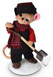Annalee 6" Winter Woods Shoveling Mouse 2022 - Mint - 611622