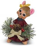 Annalee 6" Plaid & Pine Girl Mouse 2023 - Mint - 611623