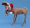 Annalee 10" Reindeer with Santa Hat & Bell - Mint / Near Mint - 643487