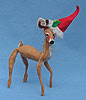 Annalee 10" Reindeer with Santa Hat - Mint / Near Mint - 650580pipe