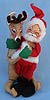 Annalee 7" Santa Hugging 10" Reindeer - Closed Eyes - 1985 - Mint - 651085xo