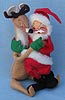 Annalee 7" Santa with 10" Reindeer - Both Closed Eyes - Mint - 651085xx