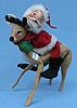 Annalee 7" Santa with 10" Reindeer - Open Eyes - 1986 - Excellent - 651086a