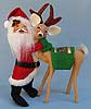 Annalee 7" Velour Santa with 10" Reindeer - 1996 - Mint - 651096