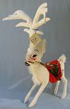 Annalee 18" Snowy Reindeer with Red Saddlebags - Near Mint - 659998a