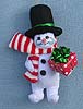 Annalee 4" MerryMint Snowman with Gift Ornament 2014 - Mint - 700114