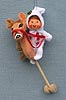 Annalee 3" PJ Kid on Stick Horse Ornament - Mint - 701010