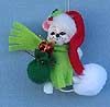 Annalee 3" Santa Mouse Ornament with Gift 2015 - Mint - 701015