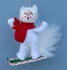 Annalee 3" Ribbon Candy Snowboarding Kitty Cat Ornament - Mint - 701111