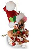 Annalee 3" Stringing Popcorn Mouse Ornament 2020 - Mint - 710520