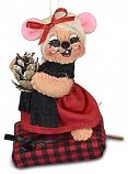 Annalee 3" Winter Woods Girl Gift Mouse Ornament 2022 - Mint - 710622