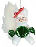 Annalee 3" Candy Kitty Cat Ornament 2021 - Mint - 710921