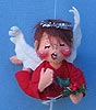 Annalee 7" Flying Angel Mobile in Red Gown - Closed Eyes - Mint - 711394xo