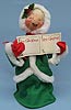 Annalee 16" Girl Caroler with Green Outfit - Mint - Signed - 727582s