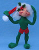 Annalee 5" Green Elf with Santa Hat - Mint - 734398ox